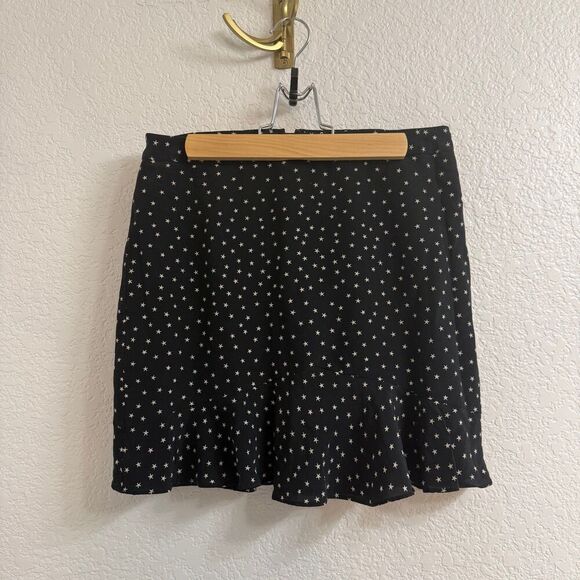 Madewell Silk Ruffle-Edge Skirt in Star Scatter Size 2 - Picture 1 of 5